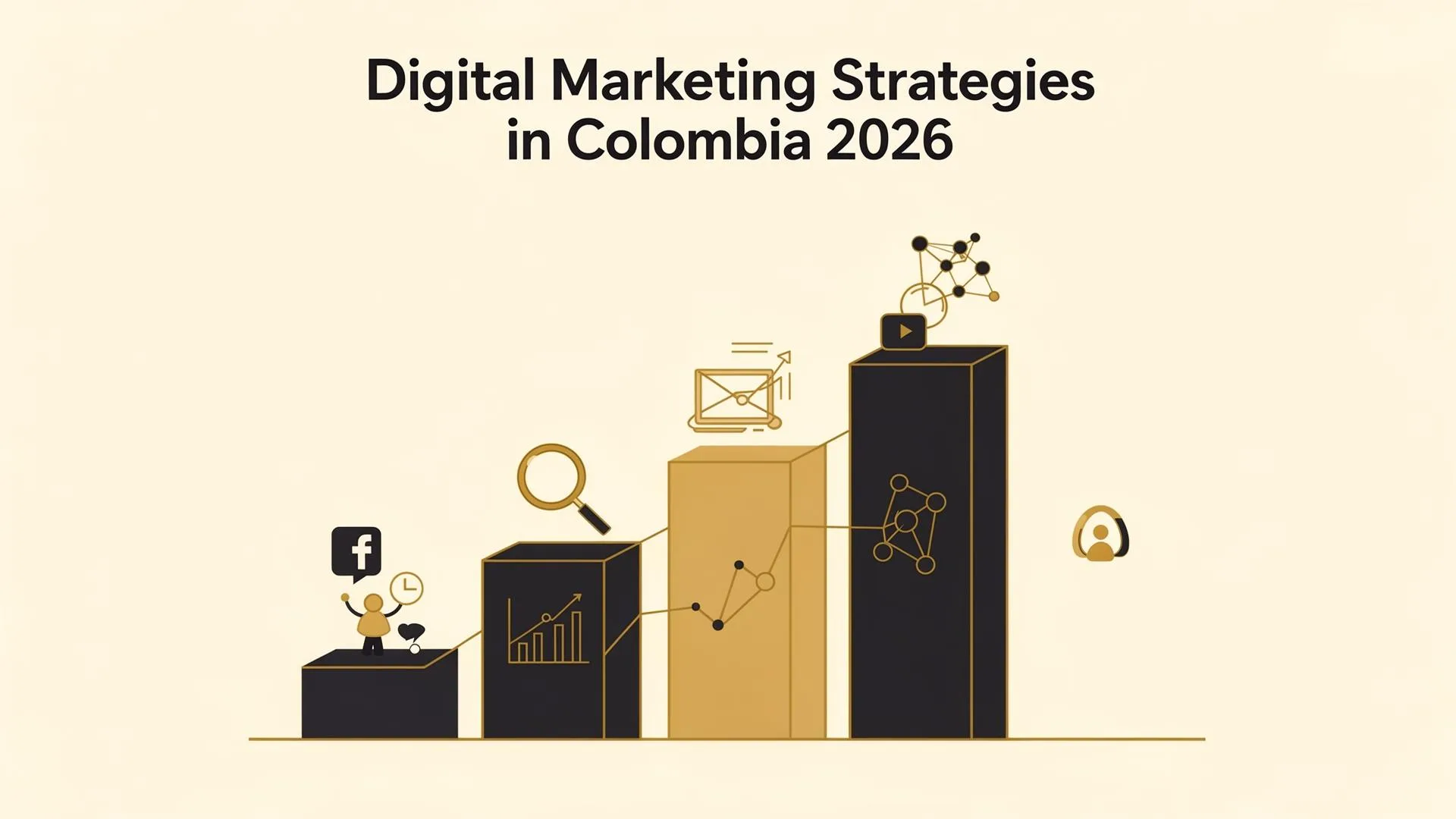 Gráfico de crecimiento de estrategias de marketing digital en Colombia para 2026